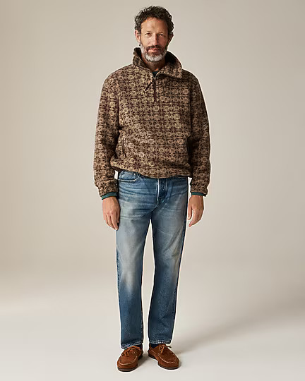 Wool-blend sherpa fleece half-zip pullover | J. Crew US