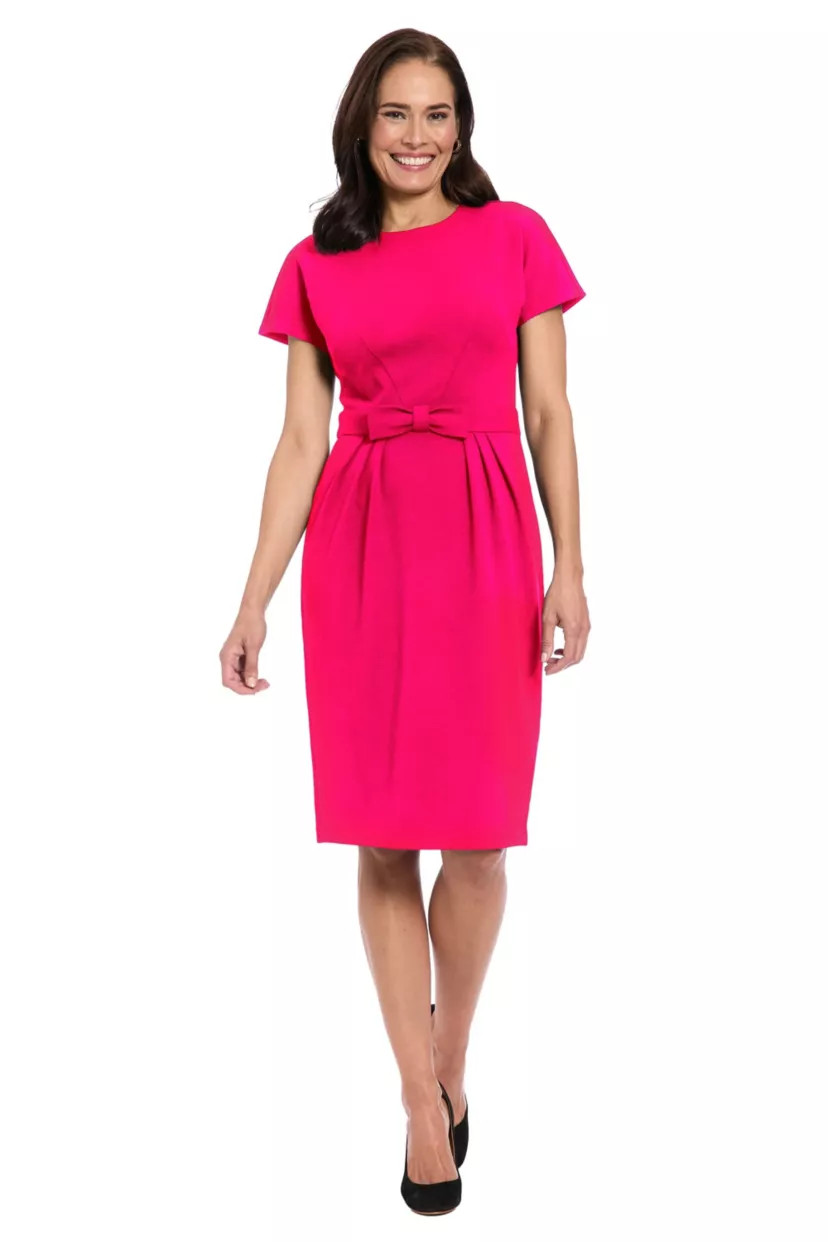 SHORT SLEEVE BOW WAIST SHEATH | Belk