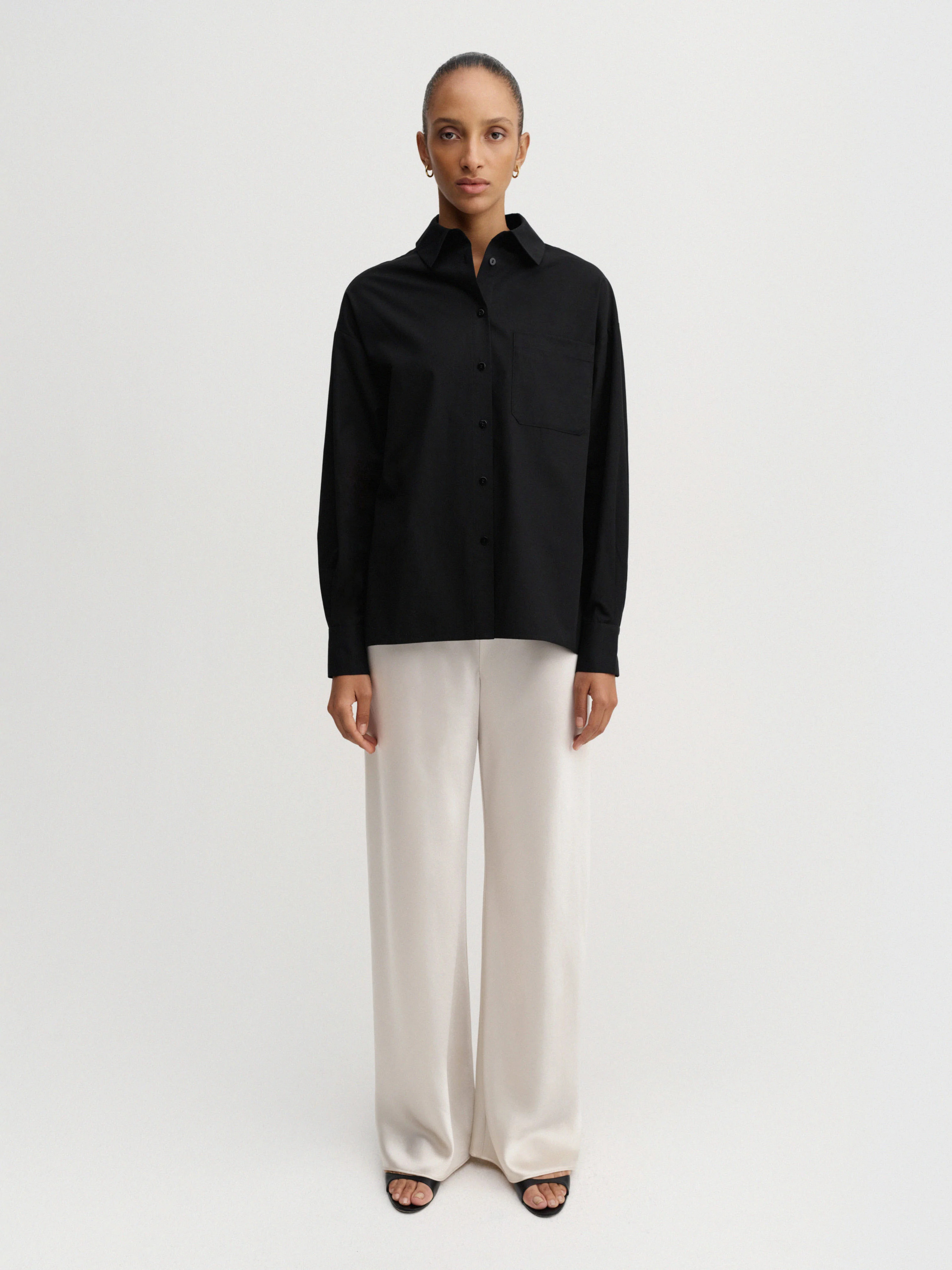 Bias Satin Pants, pearl | Almada Label