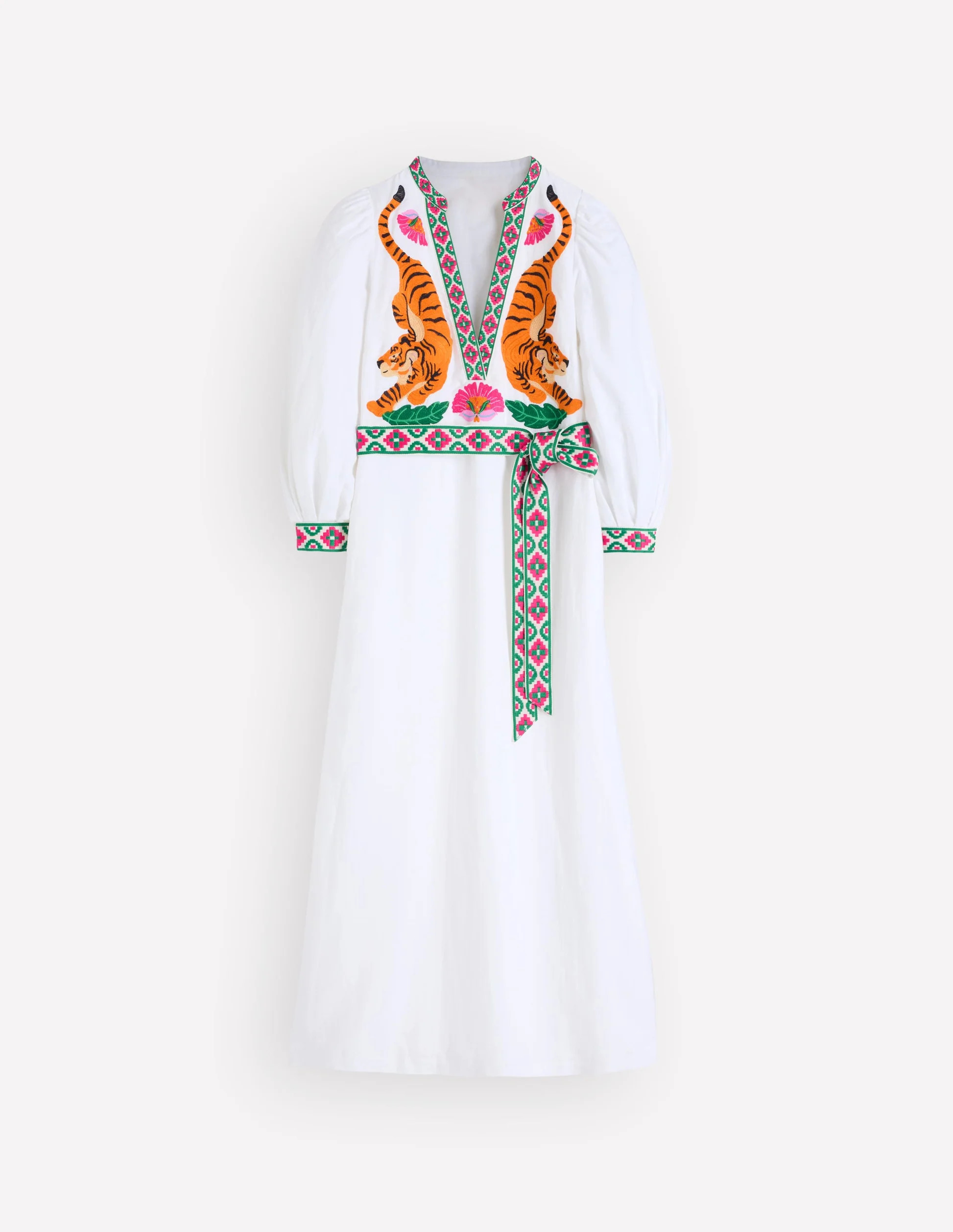 Octavia Linen Blend Dress-Yellow Blossom Elegance | Boden (US)