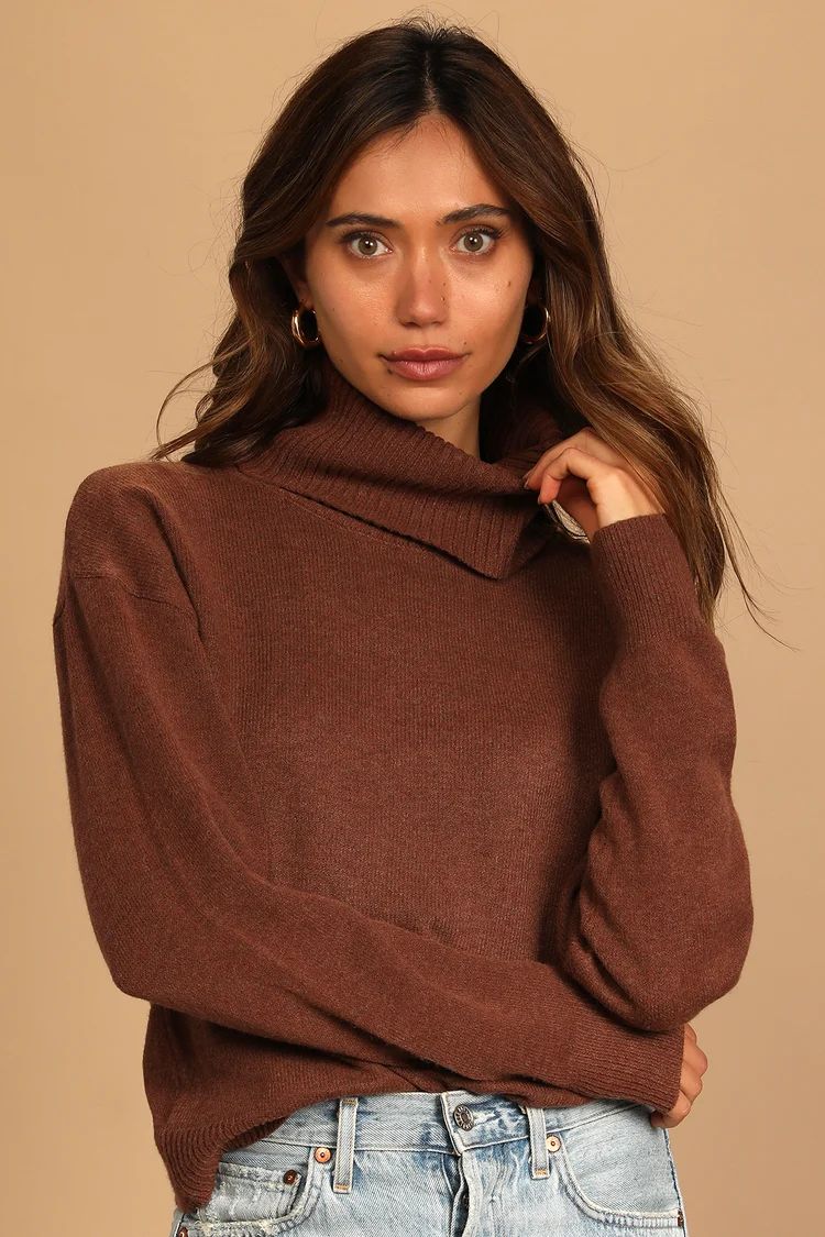 Amazing Memories Brown Cowl Neck Sweater | Lulus (US)