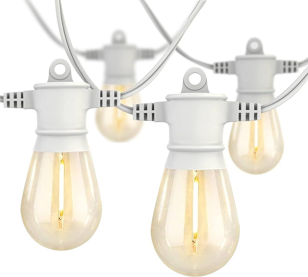 SUNTHIN White Outdoor String Lights, 96FT White Patio Lights with 32 Shatterproof LED Bulbs for G... | Amazon (US)