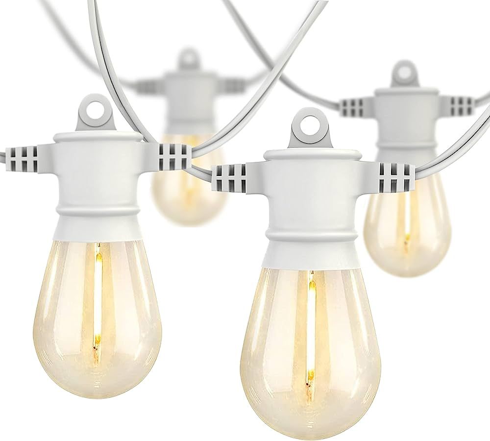 SUNTHIN White Outdoor String Lights, 96FT White Patio Lights with 32 Shatterproof LED Bulbs for G... | Amazon (US)