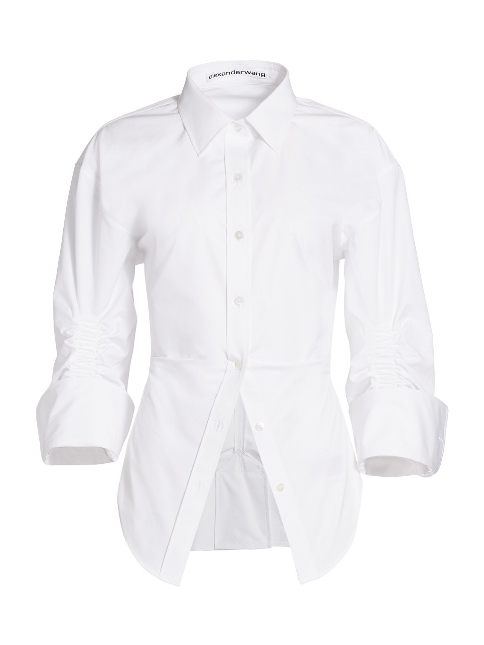 Alexander Wang Women's Ruched Cotton Shirt - White - Size 0 | Saks Fifth Avenue