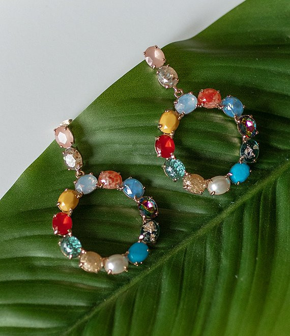 x Brooke Webb of KBStyled Andrea Mixed Stone Circle Drop Earrings | Dillard's