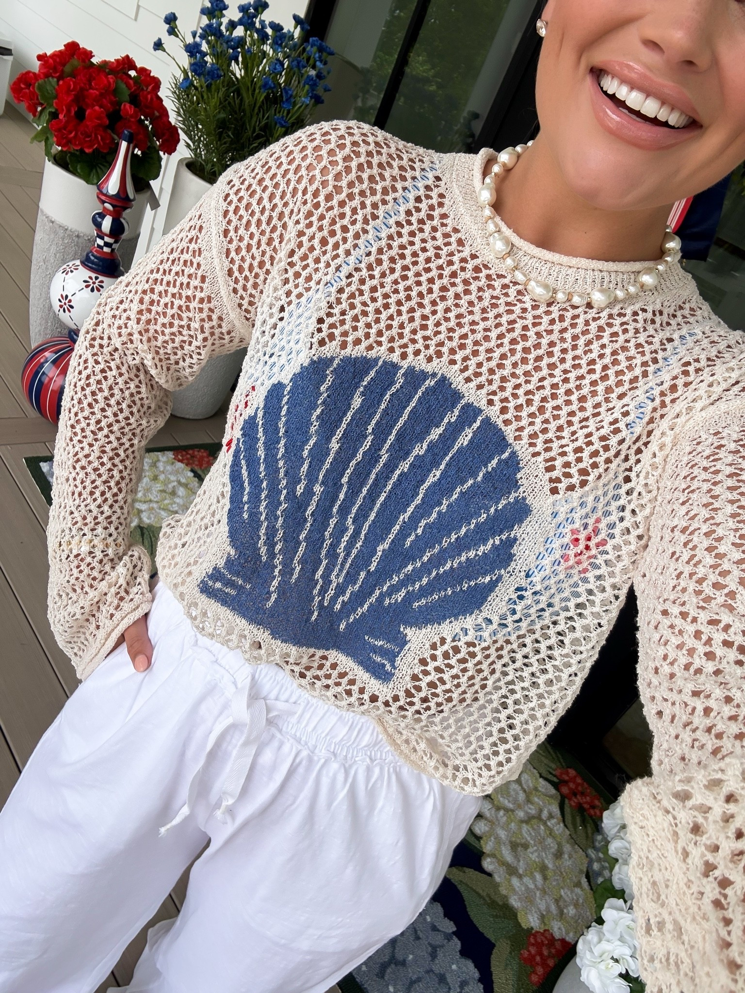 Shell sweater / coverup. 
Wearing size small!

#LTKTravel #LTKootd
