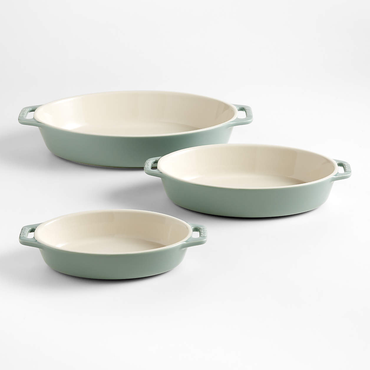 Staub Eucalyptus Oval Bakers, Set of 3 + Reviews | Crate & Barrel | Crate & Barrel