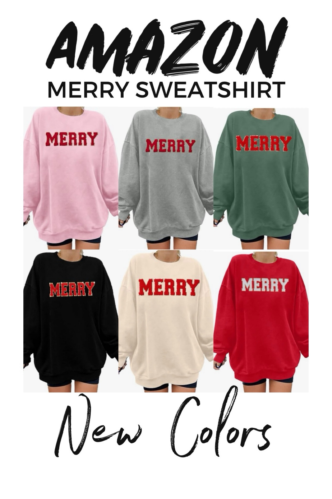 Amazon merry sweatshirt new colors under $40 size up for oversized fit 

#LTKfindsunder50 #LTKstyletip #LTKHoliday