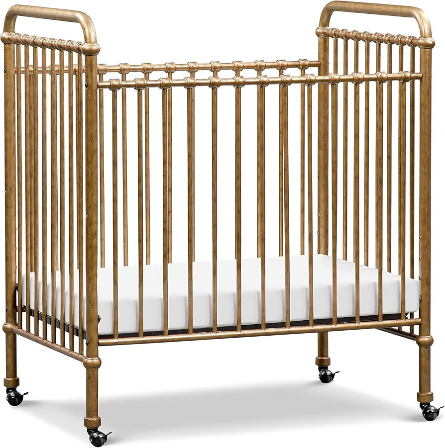 NAMESAKE Abigail 3-in-1 Convertible Mini Metal Crib in Vintage Gold, Greenguard Gold Certified | Amazon (US)