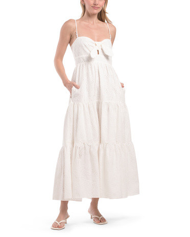 Cotton Eyelet Maxi Dress For Women, Cotton/Polyester | TJ Maxx