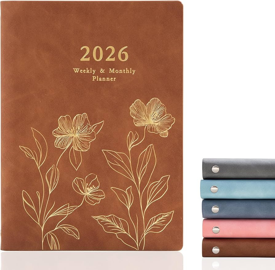KaiRuiYing 2026 Planner Weekly and Monthly Calender, Jan. 2026 - Dec. 2026, PU Leather Flower Ref... | Amazon (US)