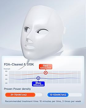 NEWKEY LED Face Mask Light Therapy,Red Light Therapy for Face Wrinkle Blue Light Therapy Mask for... | Amazon (US)