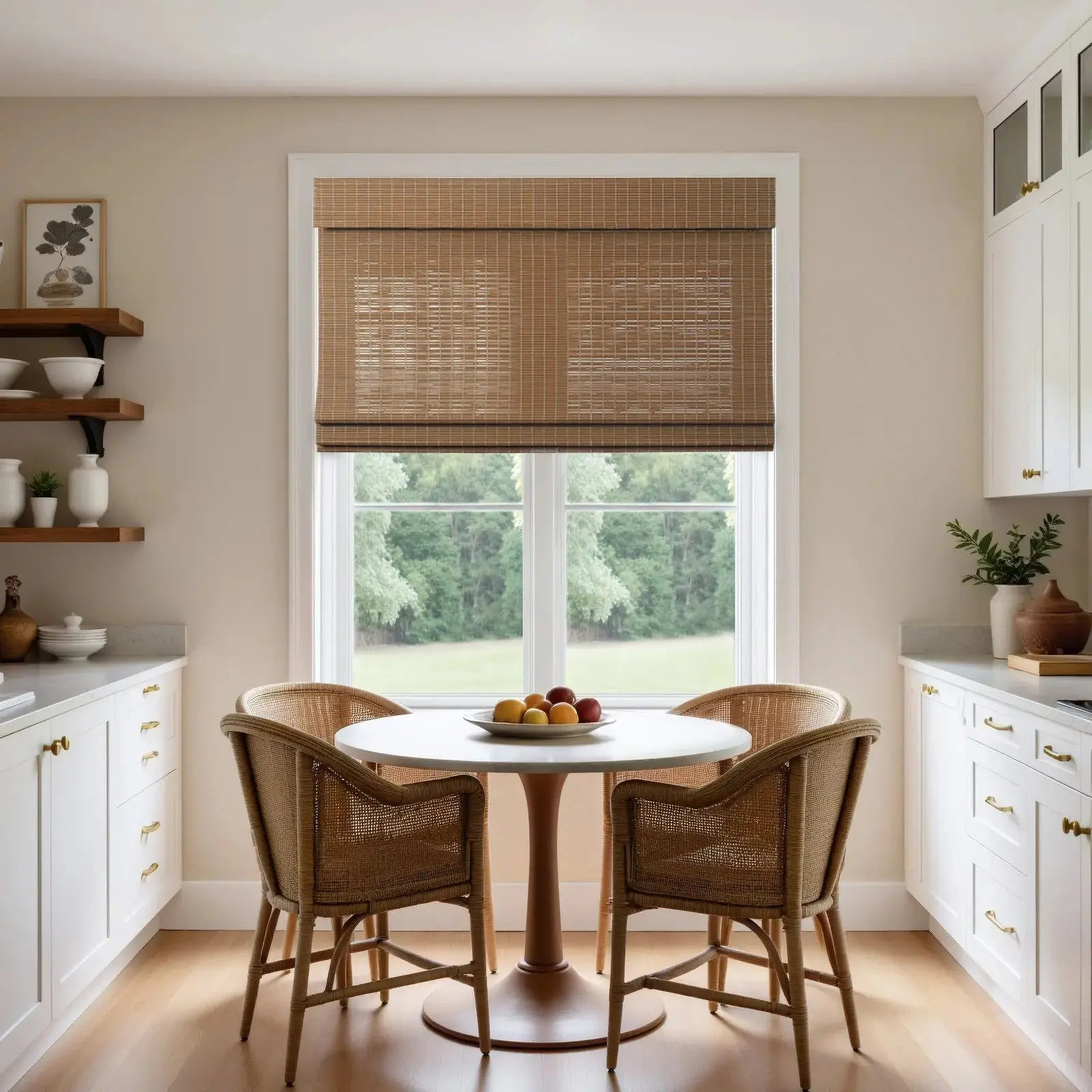 Sybil Bamboo Roman Shade - Almond | TWOPAGES