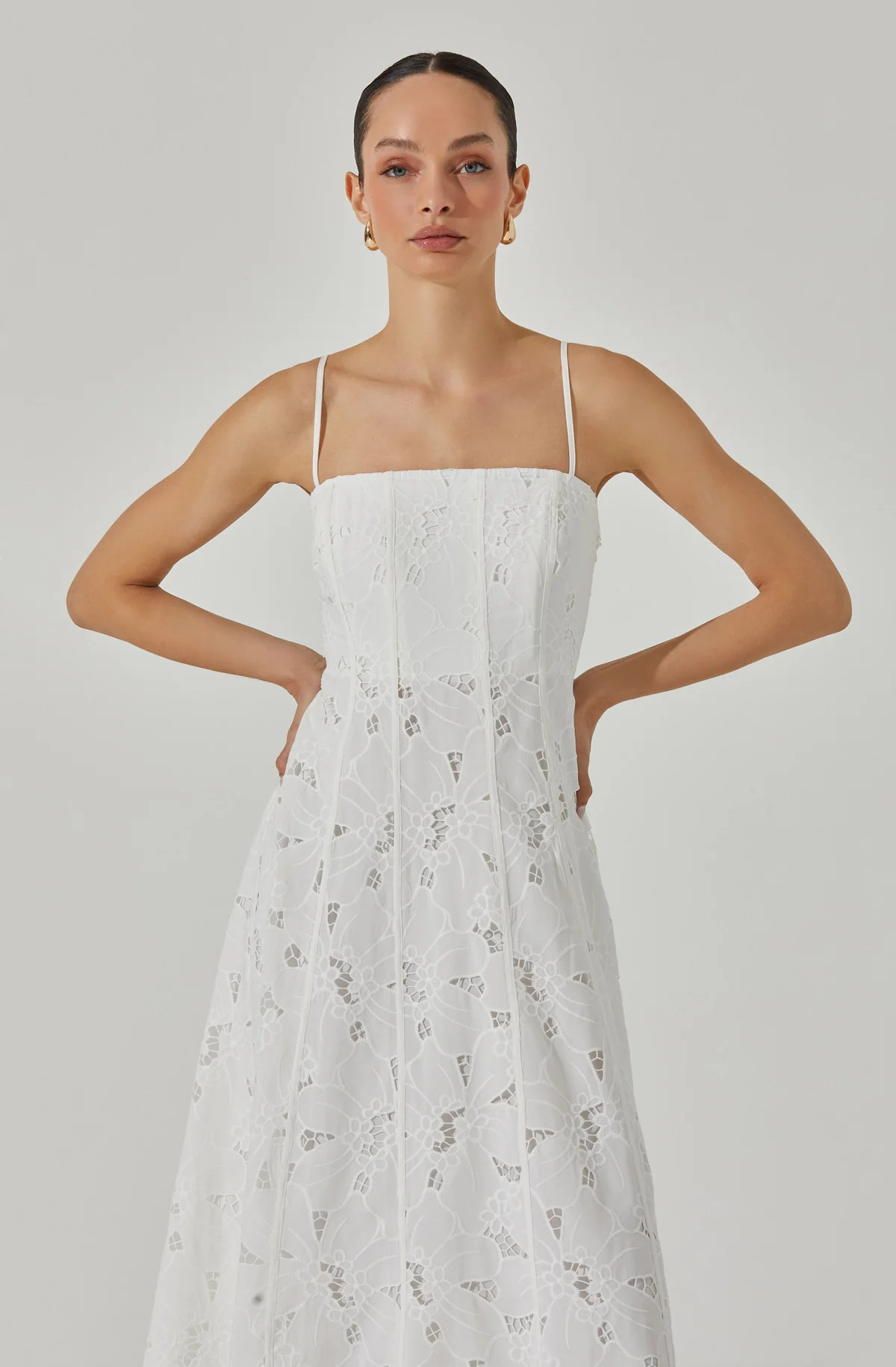 Lace Floral Eyelet Midi Dress | ASTR The Label (US)