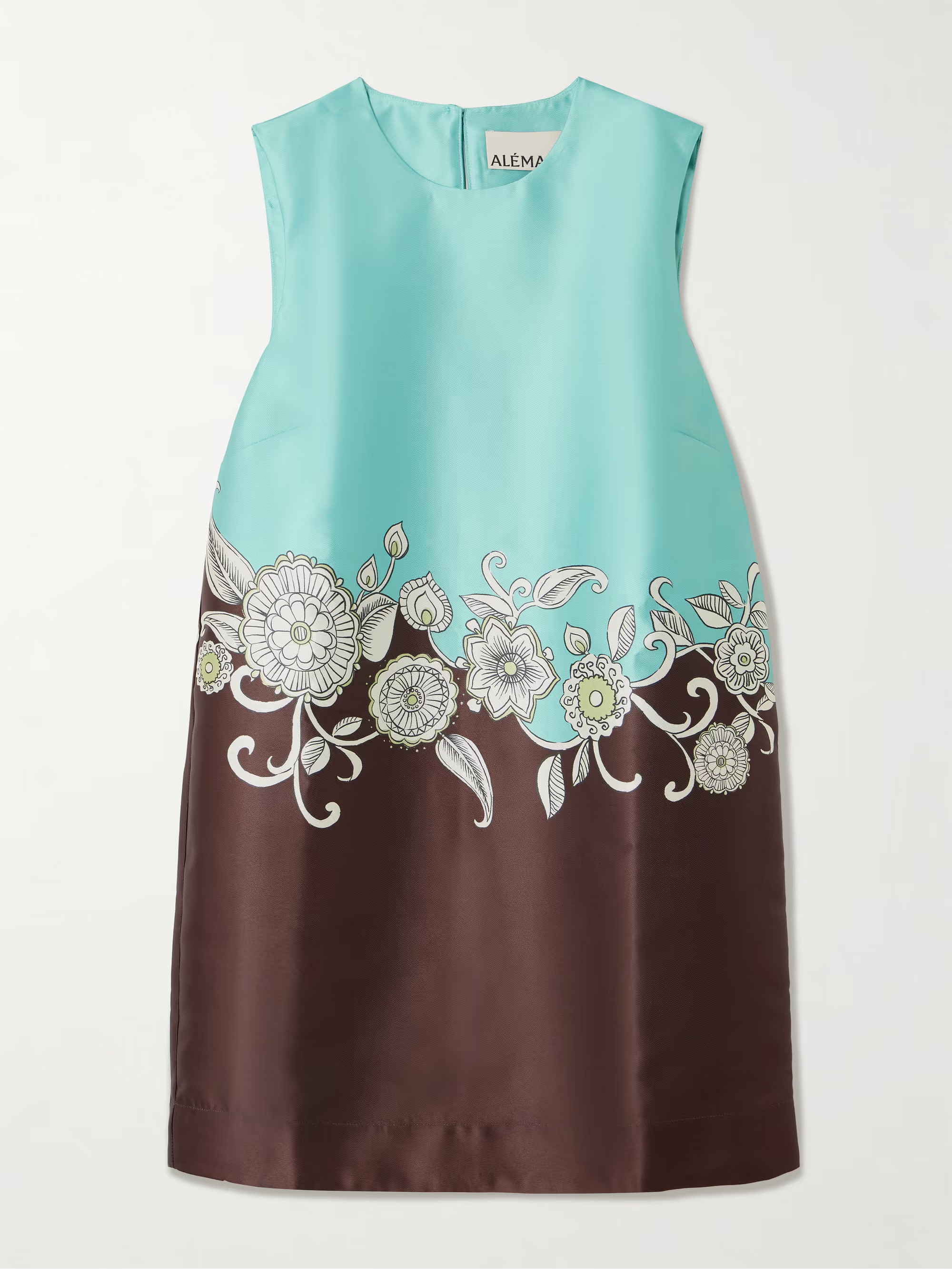 Gia floral-print recycled satin-twill mini dress | NET-A-PORTER (US)