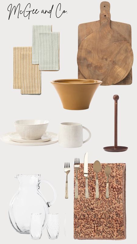New Spring dining collection at McGee & Co. Plates, bowls, silverware, napkins, cutting boards and more

#LTKhome