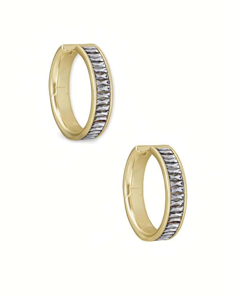 Jack Gold Hoop Earrings in White Crystal | Kendra Scott