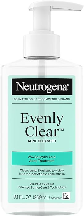 Neutrogena Evenly Clear Acne Cleanser with 2% Salicylic Acid & 2% PHA Exfoliant, Gentle Foaming F... | Amazon (US)