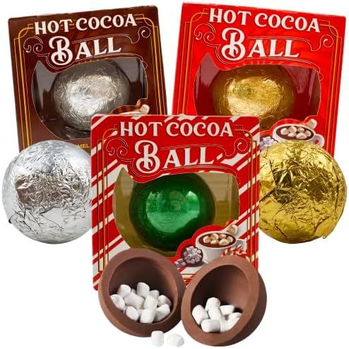 Hot Chocolate Melting Balls Assorted Variety with Salted Caramel, Peppermint, and Classic Flavors, B | Amazon (US)