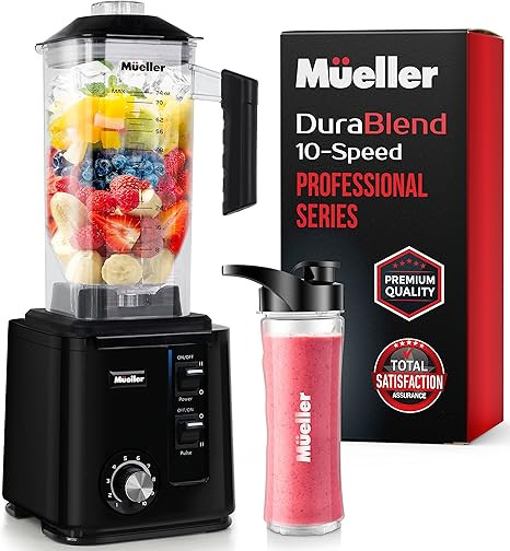 Mueller DuraBlend, 10-Speed 3.0hp Professional Series Blender - Pulse Mode and Ice Crushing Power... | Amazon (US)