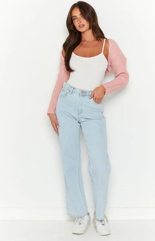 Elsa Pink Rib Knit Bolero | Beginning Boutique (AU)