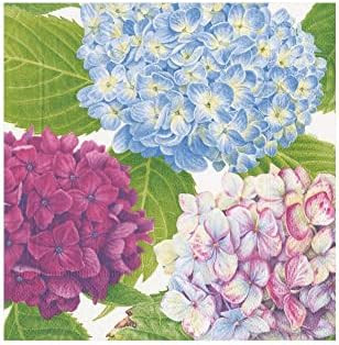 Caspari Hydrangea Garden Cocktail Napkin, Multicolored | Amazon (US)