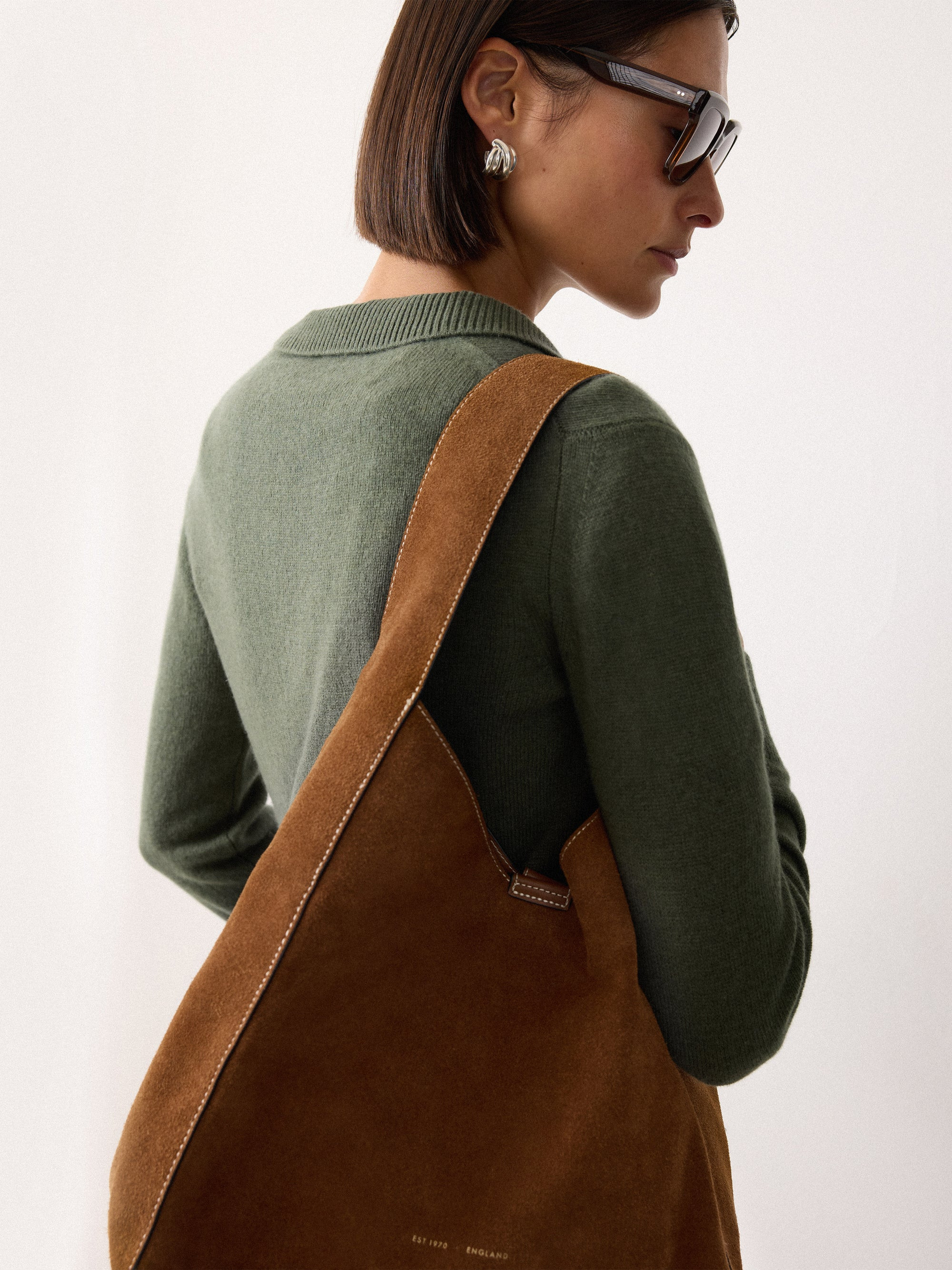 Heckfield Suede Tote | Chocolate | Jigsaw (UK)
