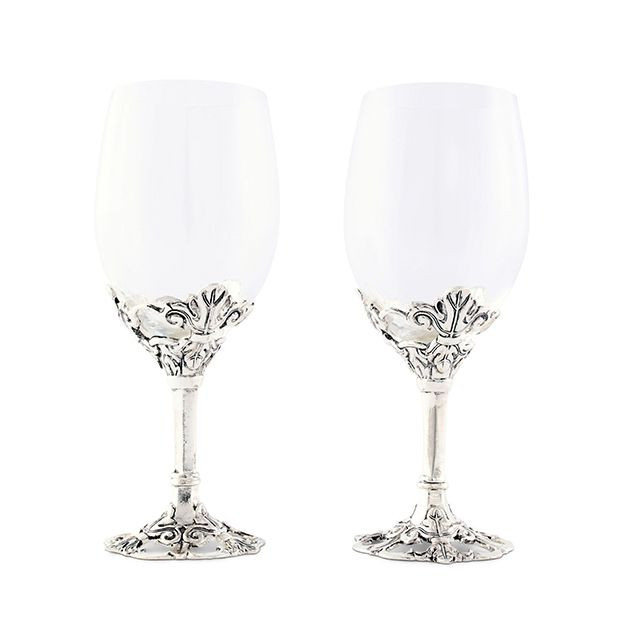 ARTHUR COURT FLEUR DE LIS WINE GLASS SET OF 2 | Antique Farm House