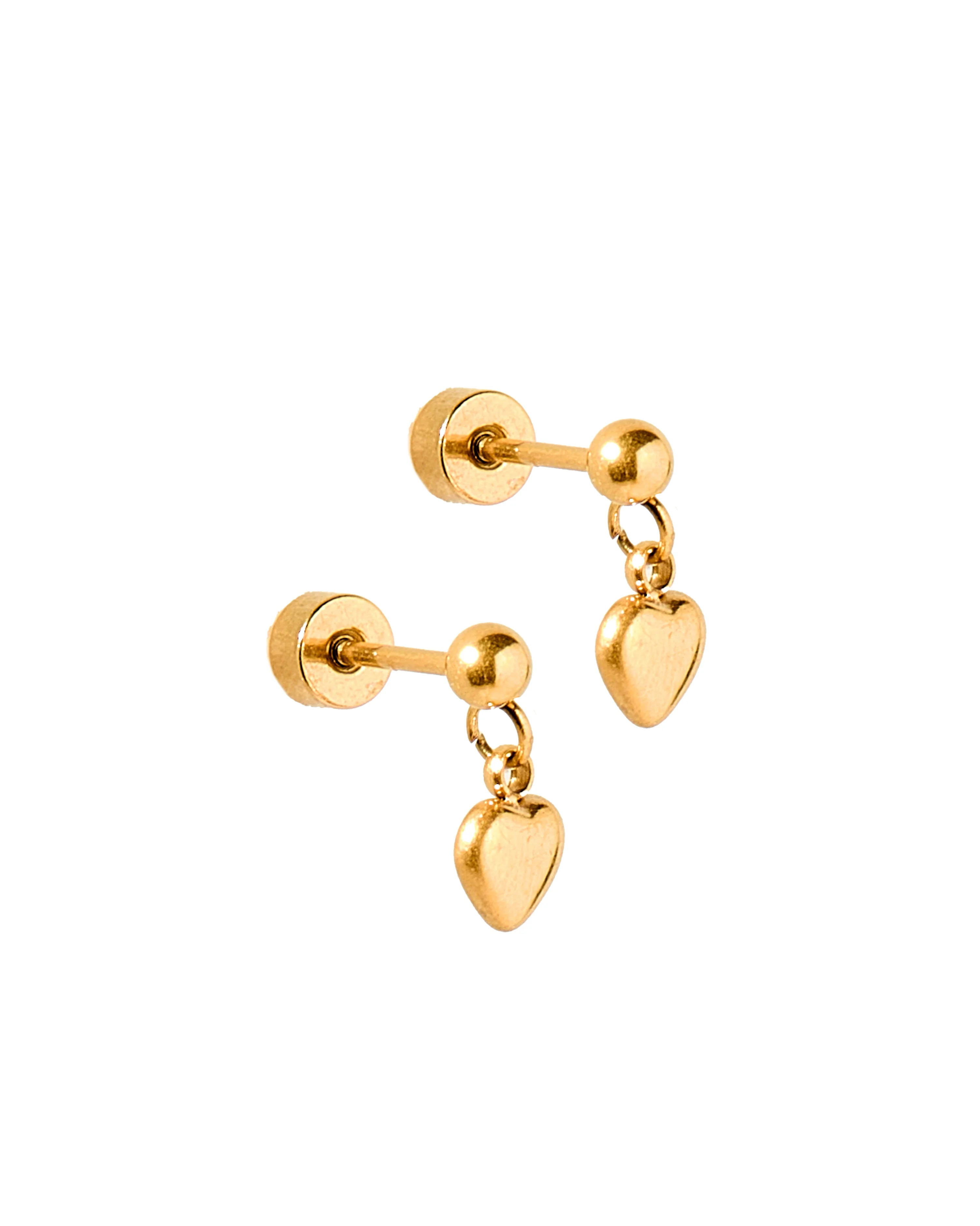 Screwback Stud Earrings - Millie Heart | LINNY CO LLC