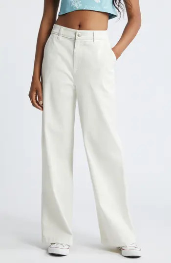 High Waist Wide Leg Twill Pants | Nordstrom