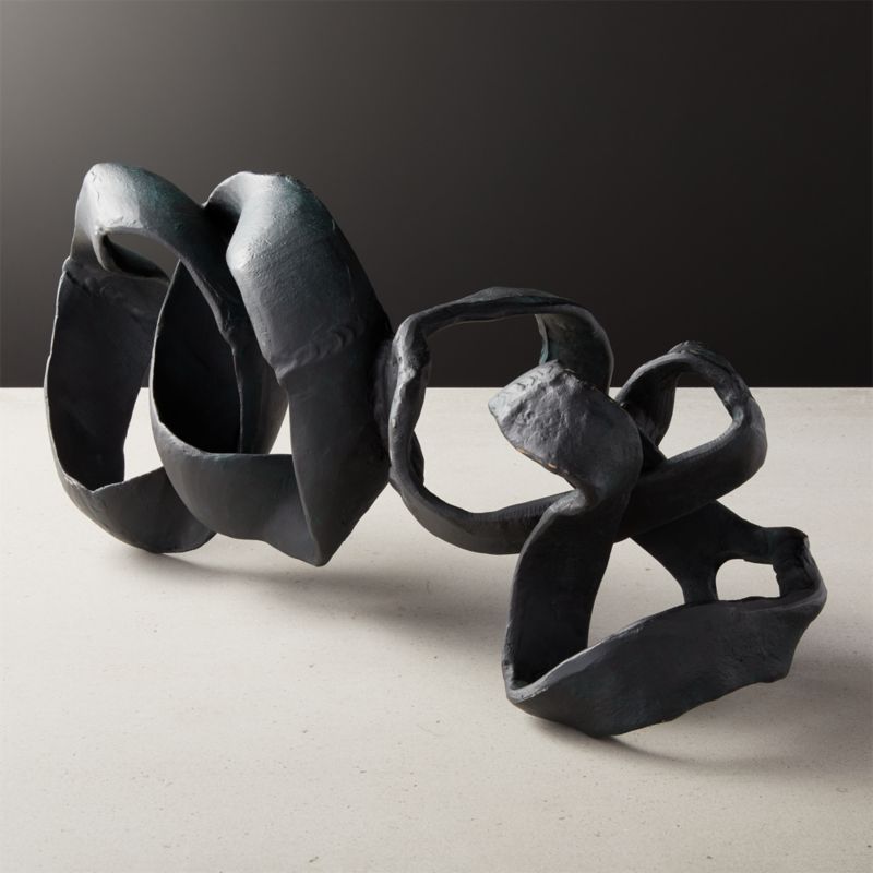 Black Aluminum Ribbon Table Sculpture + Reviews | CB2 | CB2