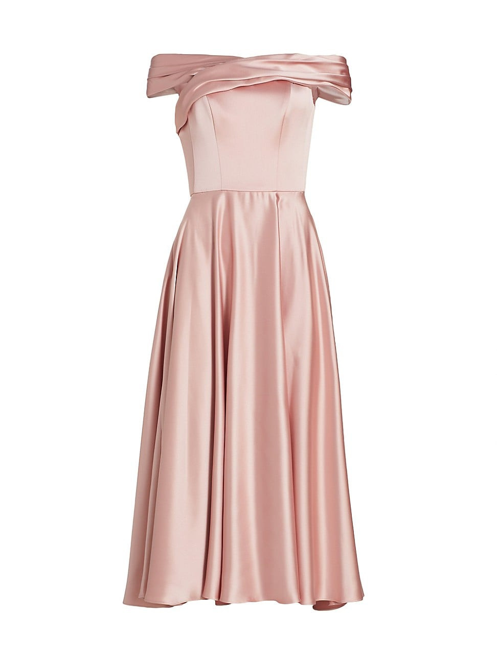 Women's Off-The-Shoulder Satin Dress - Rose - Size 12 | Saks Fifth Avenue