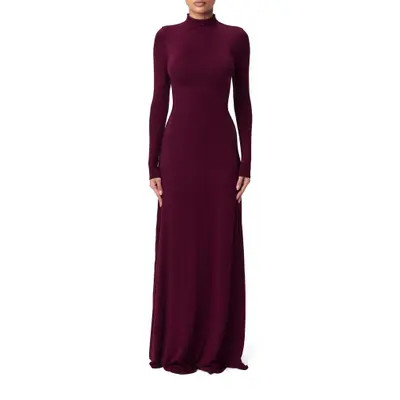 Naked Wardrobe Funnel Neck Long Sleeve Dress in Black at Nordstrom, Size Medium | Nordstrom