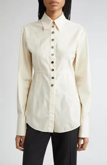 Azoto Peplum Snap-Up Shirt | Nordstrom