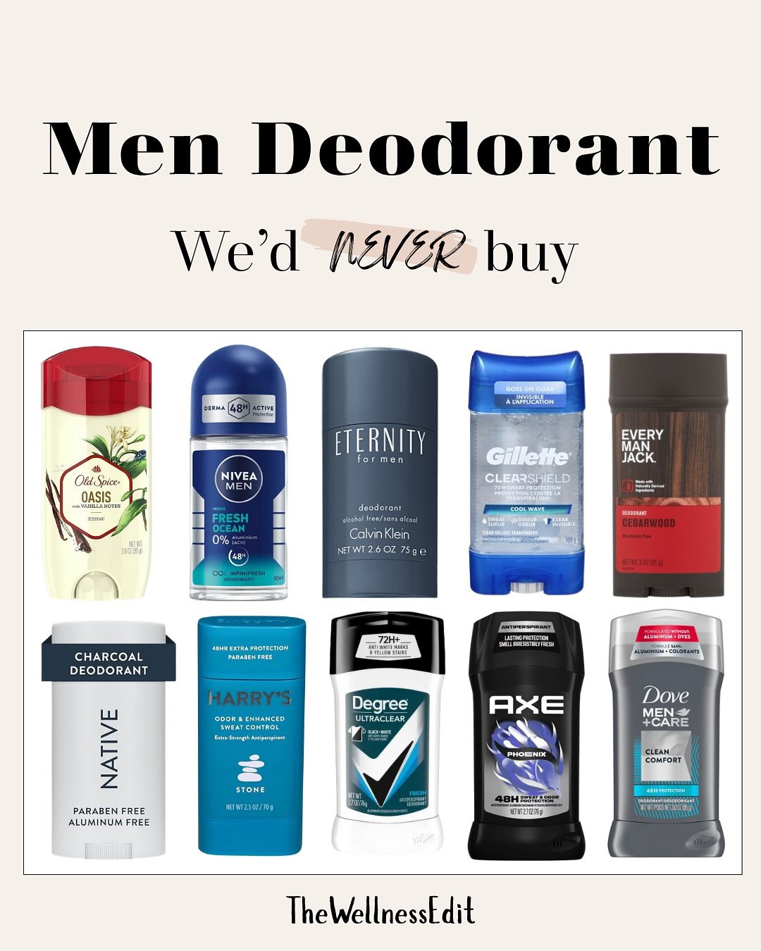 🧴 Men’s deodorant — let’s break it down.

Deodorant is something most guys use every single day. But here’s the problem: most mainstream “sport” or “extra strength” sticks are filled with ingredients that don’t just stop sweat—they expose you to chemicals your body doesn’t need.

🚫 What’s hiding inside conventional men’s deodorants + antiperspirants?
- Aluminum compounds → Block sweat by plugging pores (but sweating is supposed to happen—It’s your body’s natural detox system)
- Synthetic fragrances → Chemical blends that can irritate skin and disrupt hormones
- Parabens & preservatives → Interfere with hormone balance over time
- Triclosan → A harsh antimicrobial linked to endocrine disruption
- Artificial dyes → Completely unnecessary and irritating for sensitive underarms

✨ Here’s the truth: you don’t need harsh chemicals to stay fresh. Sweating is healthy—it’s odor you want to manage. That’s where non-toxic men’s deodorant comes in.

🌿 What to look for in a clean alternative:
- Magnesium hydroxide → Neutralizes odor without blocking sweat
- Arrowroot powder or baking soda → Absorbs excess moisture naturally
- Coconut oil & shea butter → Nourish, soothe, and protect the skin
- Essential oils like cedarwood, sandalwood, eucalyptus, or peppermint → Give a fresh, masculine scent without synthetic chemicals

💪 Switching to a non-toxic deodorant means less daily chemical exposure, healthier skin, and confidence knowing you’re protecting your health every single day.

👉 It’s a small swap that creates a huge impact—for your body, your hormones, and your long-term wellness.
Your body deserves better. Your underarms will thank you. 🌿

brands we mentioned:
- @kosas 
- @just.ingredients.shop 
- @primallypure 
- @kinfield 
- @hygienelab 
- @jackhenryco 
- @humblebrands
