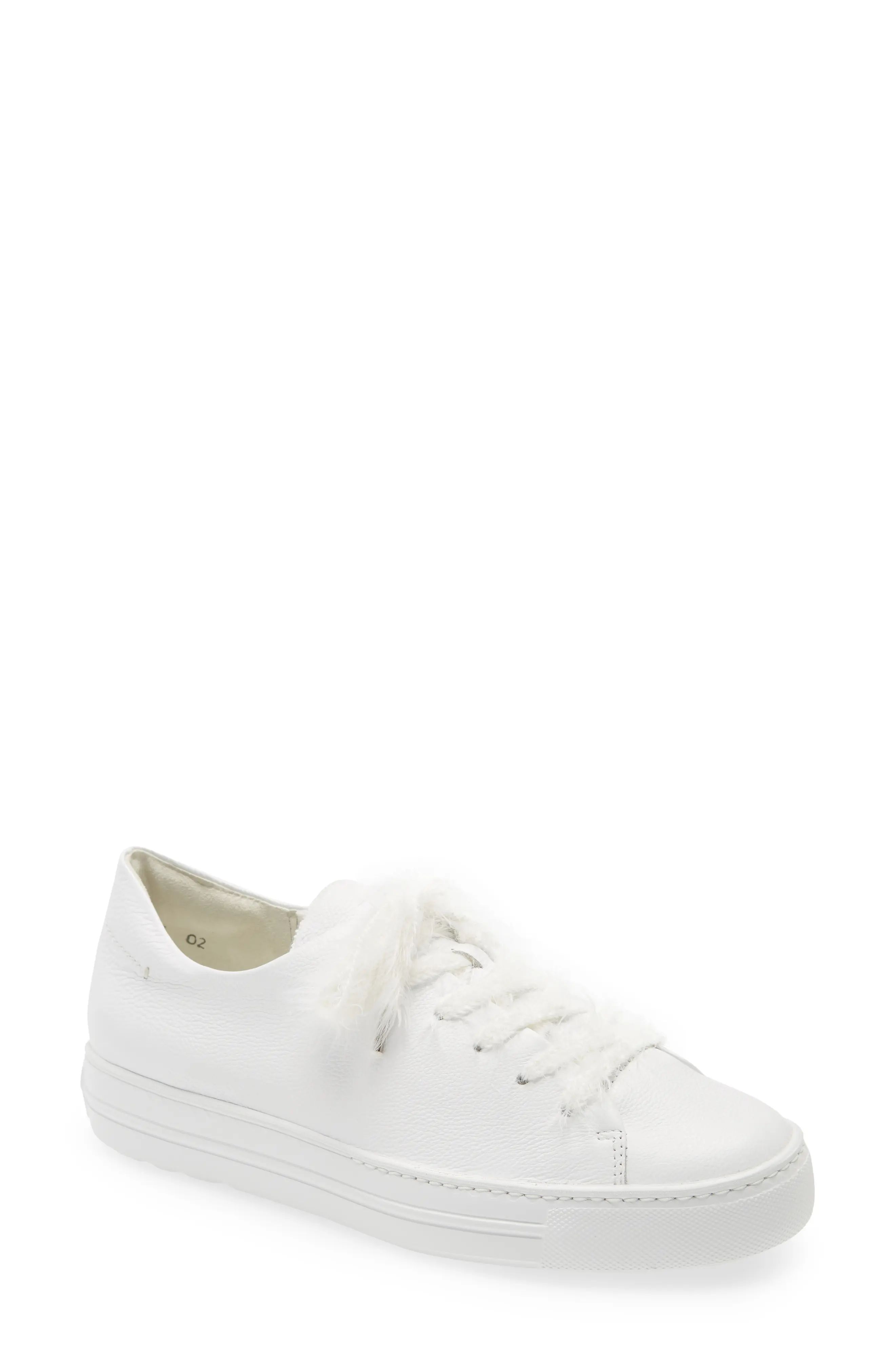Paul Green Jayden Low Top Sneaker in White Mc Leather at Nordstrom, Size 5.5Us | Nordstrom