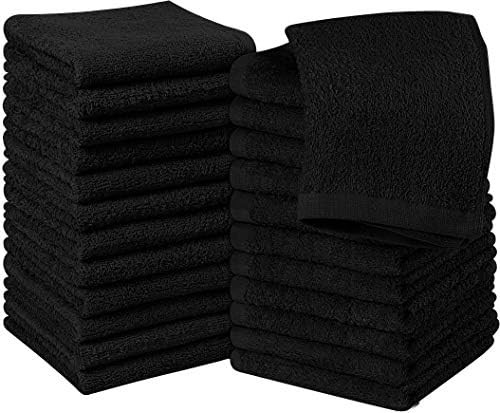 Utopia Towels Cotton Black Washcloths Set - Pack of 24-100% Ring Spun Cotton, Premium Quality Fla... | Amazon (US)