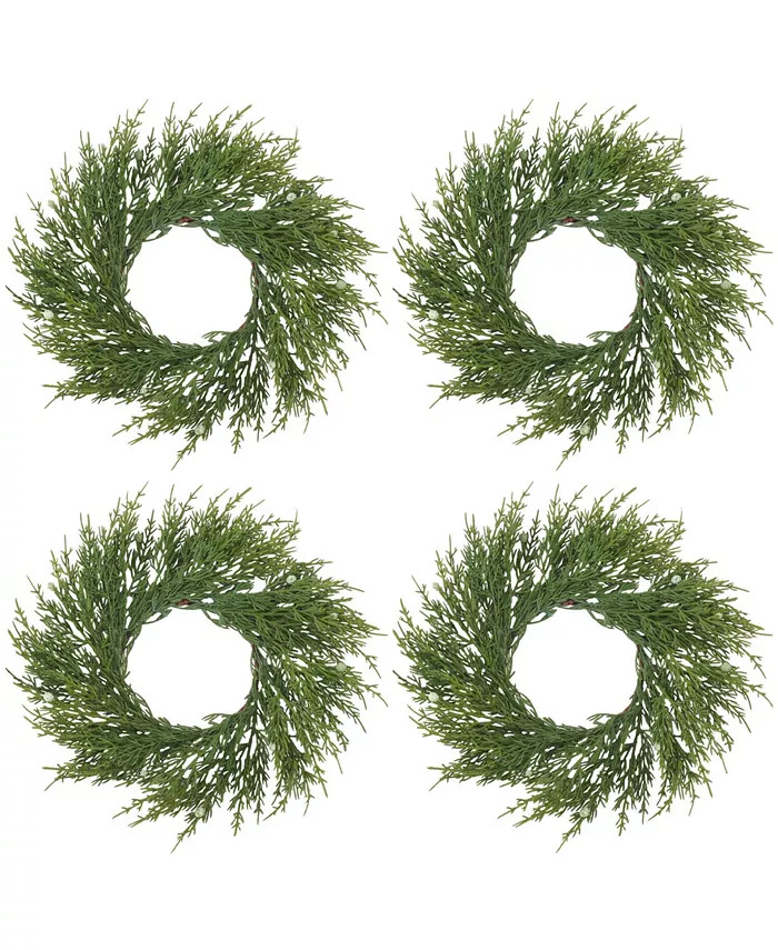 Faux Cypress Wreath Set of 4 | Macy's