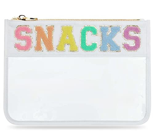 Chenille Letter Snack Pouch - PVC and Nylon Clear Snack Bag for Travel and Organization, Glitter ... | Amazon (US)