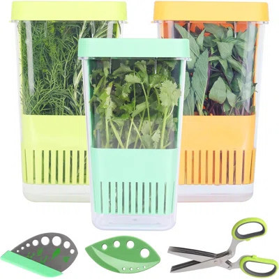 Herb Keeper Set 3-pack Herb Savers, 1 Herb Scissors, 2 Herb Strippers | Wayfair North America