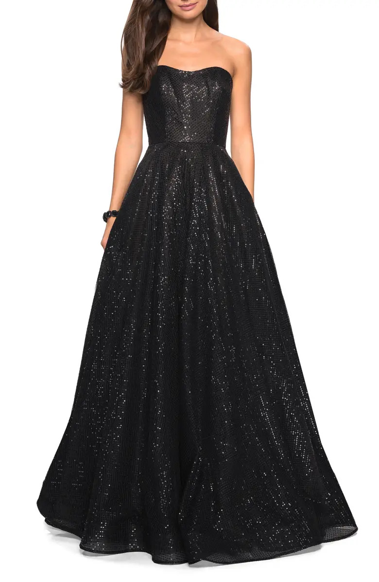 Sequin Strapless Evening Dress | Nordstrom