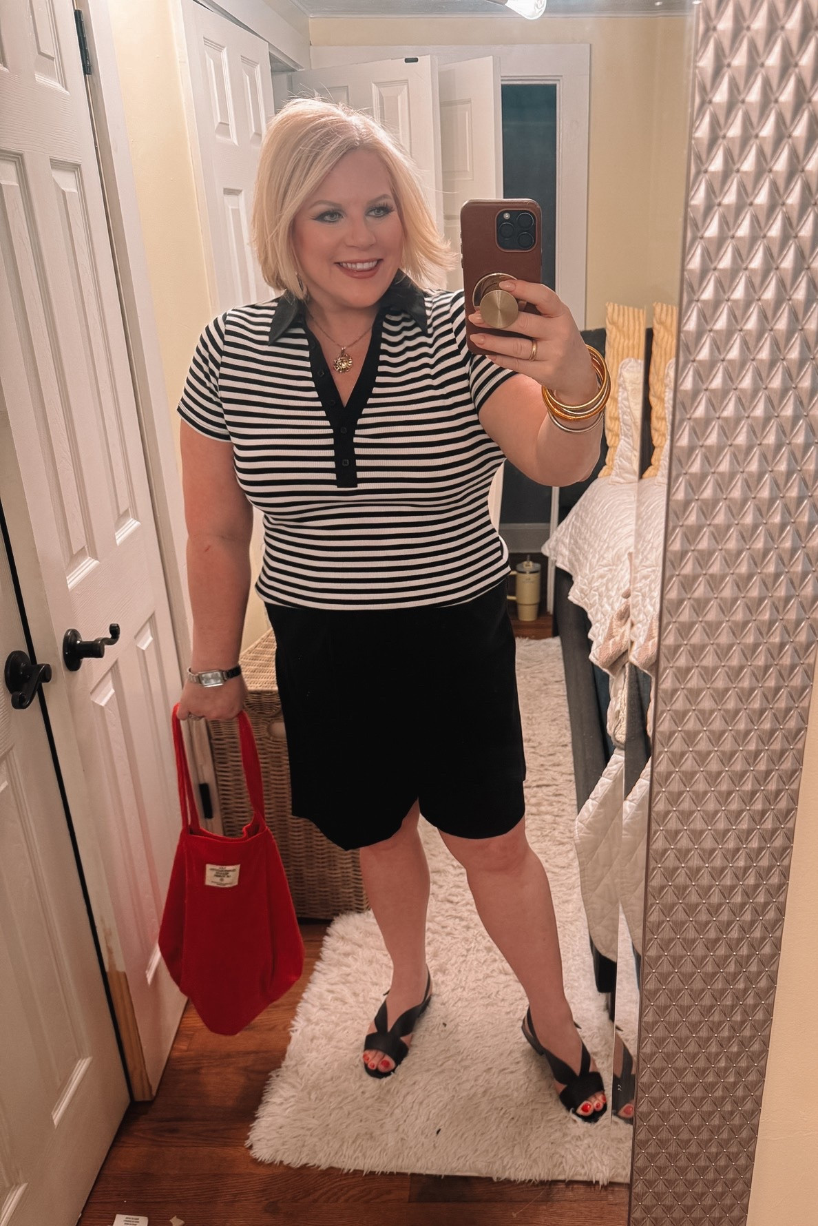 Summer business casual vibes.
I'm loving this Veronica Beard polo top.
I dan dress it up or down. It earns its keep in my closet by being so versatile and so comfortable.

Work outfits, business casual, summer outfits

#LTKdayinmylife #LTKTravel #LTKWorkwear
