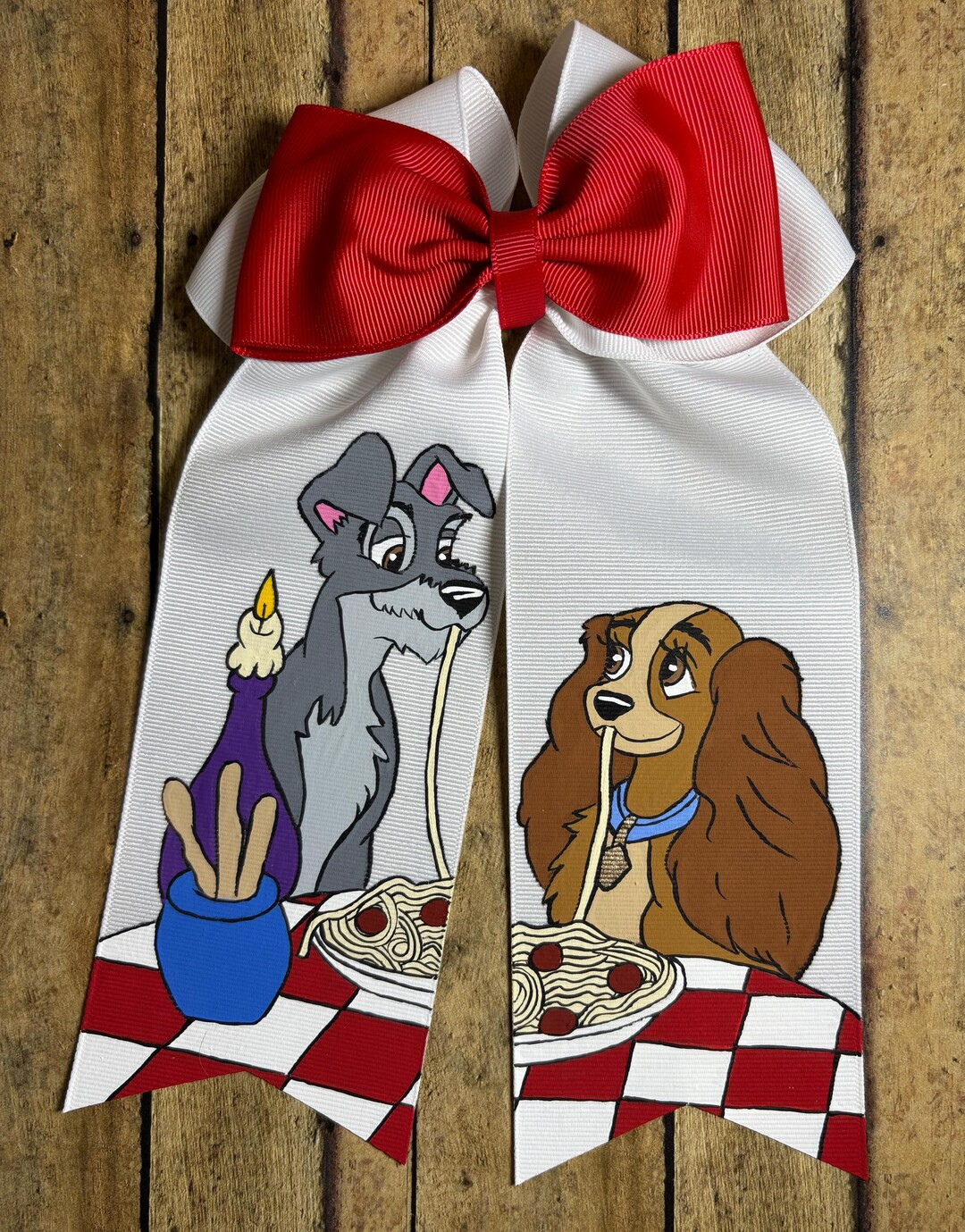 Lady and the Tramp Hair Bow, Disney Hand-painted Hair, Lady, Tramp, Dogs, Puppy, Disney, Disney T... | Etsy (US)