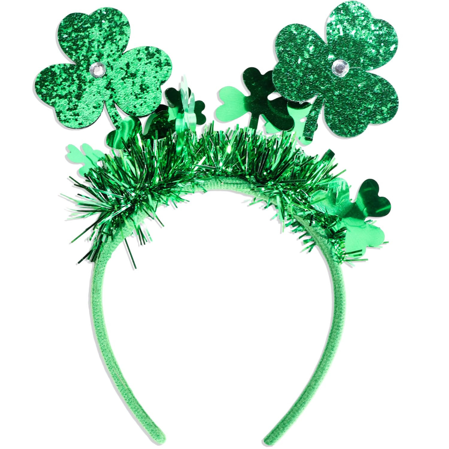 St Patricks Day Headbands Women, Green Glitter Shamrock Headband for Irish Party Parades St. Patr... | Amazon (US)