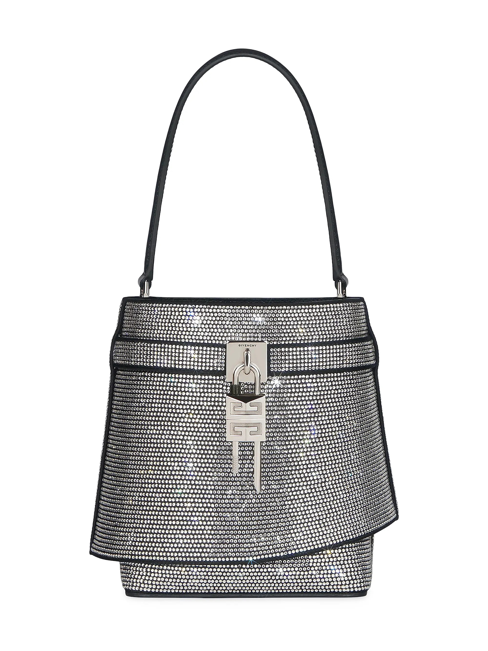 Shark Lock Bucket Bag In Leather With Strass | Saks Fifth Avenue