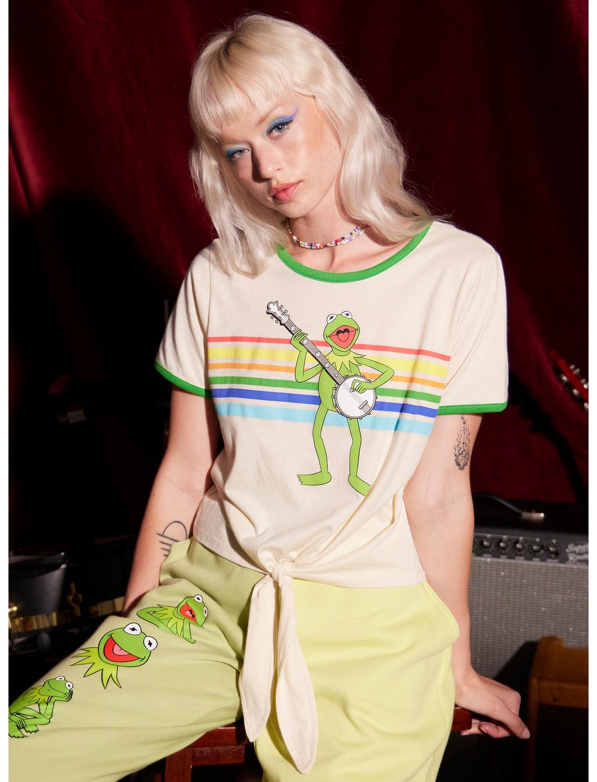Disney The Muppets Kermit Rainbow Girls Tie-Front T-Shirt | Hot Topic | Hot Topic