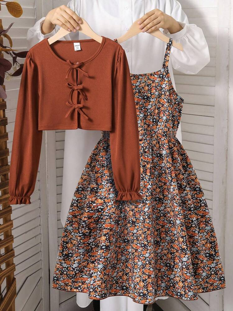 in Brown Tween Girls Dresses | SHEIN