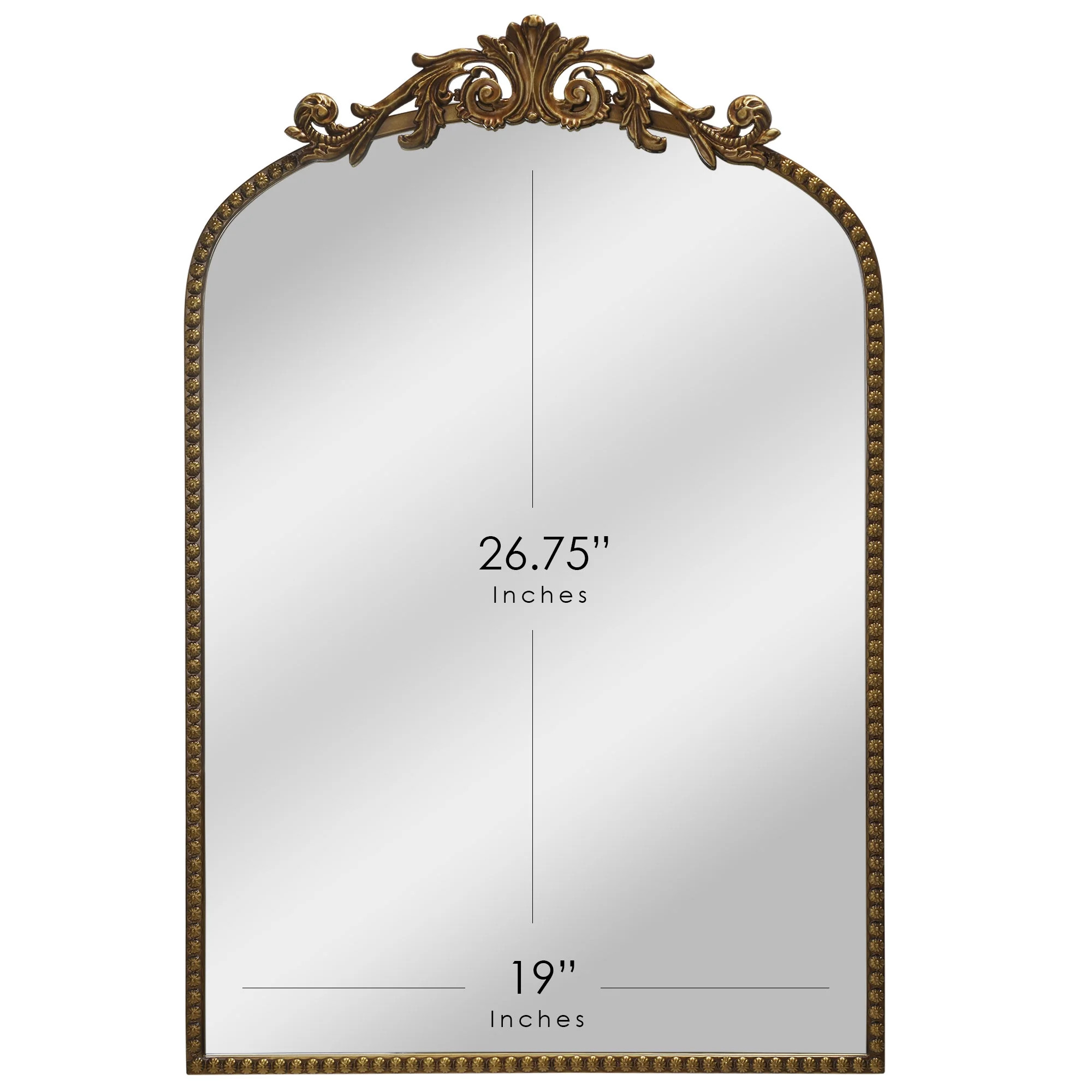 Better Homes & Gardens 20" x 30" Filigree Arch Metal Wall Mirror Decor in Gold | Walmart (US)