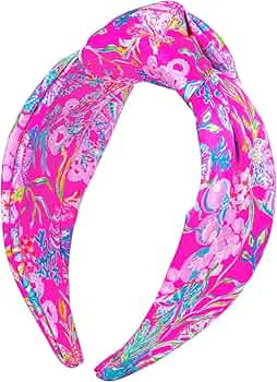 Lilly Pulitzer Colorful Knotted Headband, Wide Satin Headband, Cute Hair Accessories for Women an... | Amazon (US)