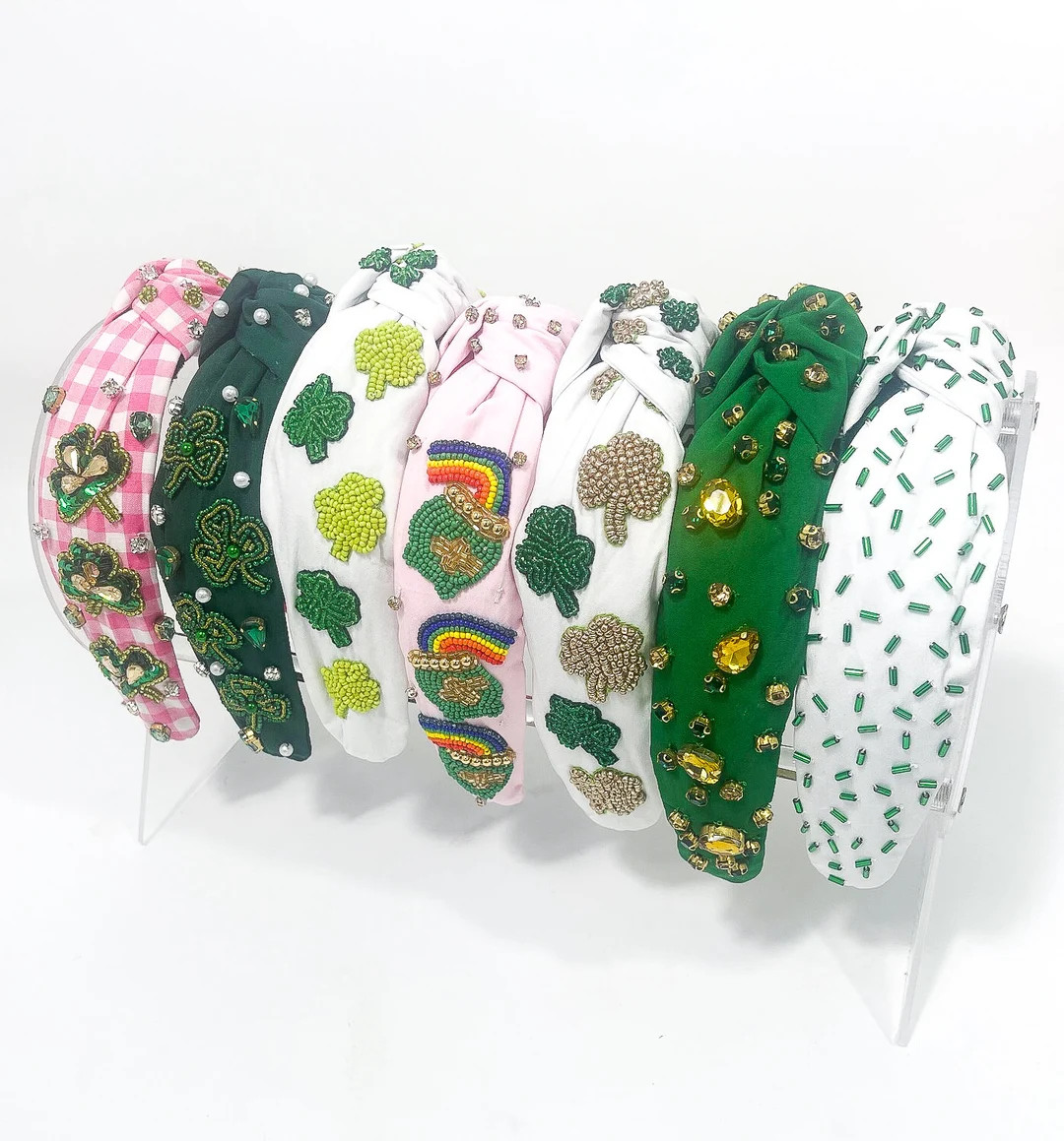 St. Patrick's Day Headband Holiday Season Shamrocks Accessories Headbands Beaded Headbands Lucky ... | Etsy (US)